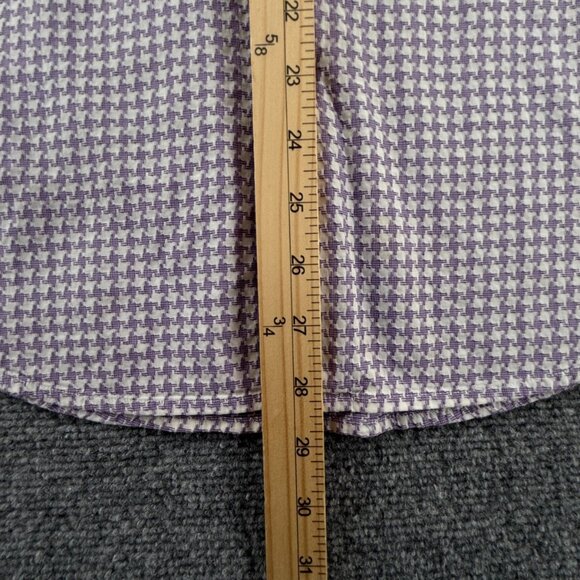 Robert Graham Button Up Shirt Men Designer Short Sleeve Purple Check Medium - Picture 4 of 13